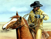 Western, Equine Art - Yellow Slicker